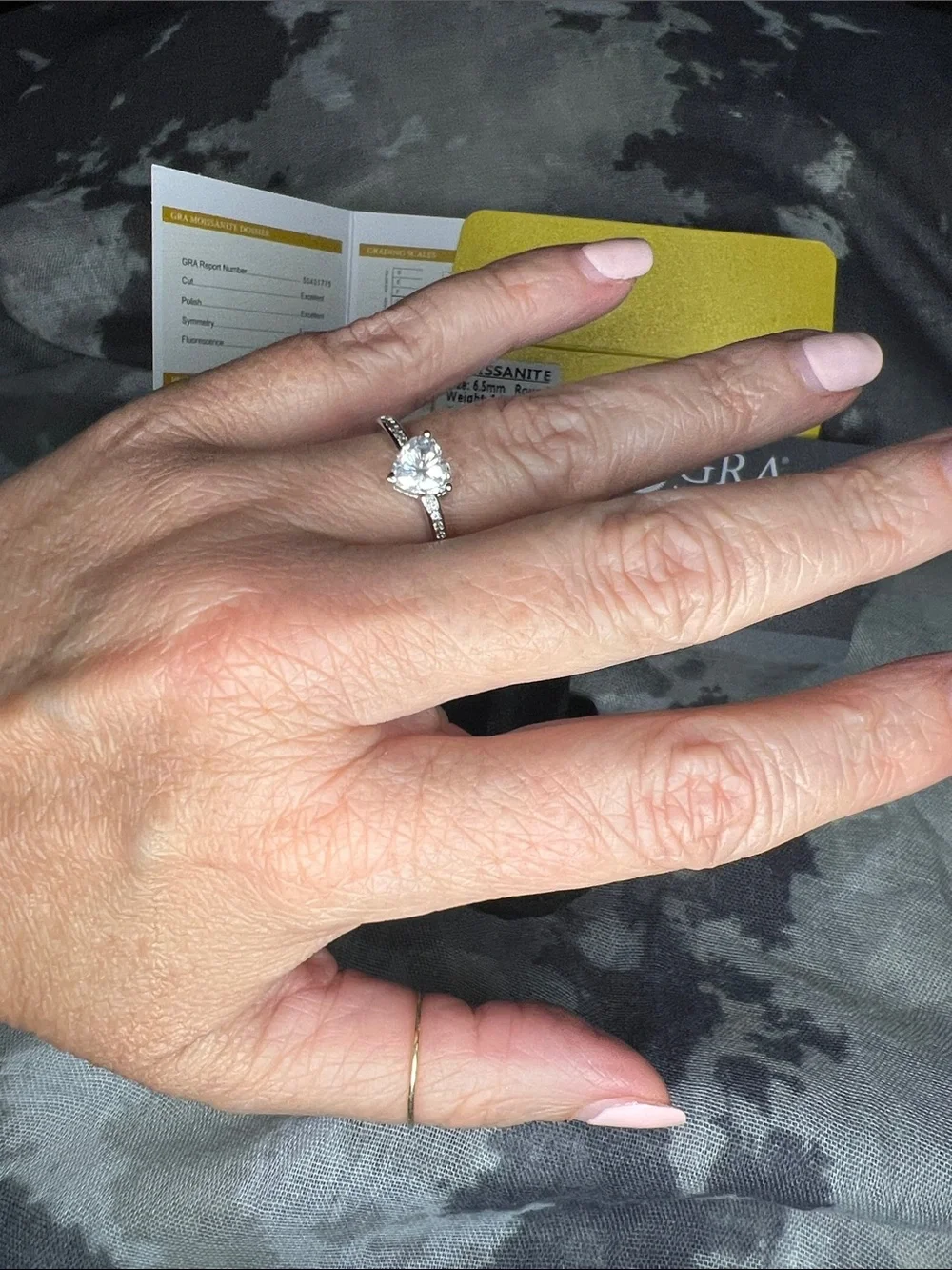 Moissanite Heart-Cut Solitaire Ring in White
